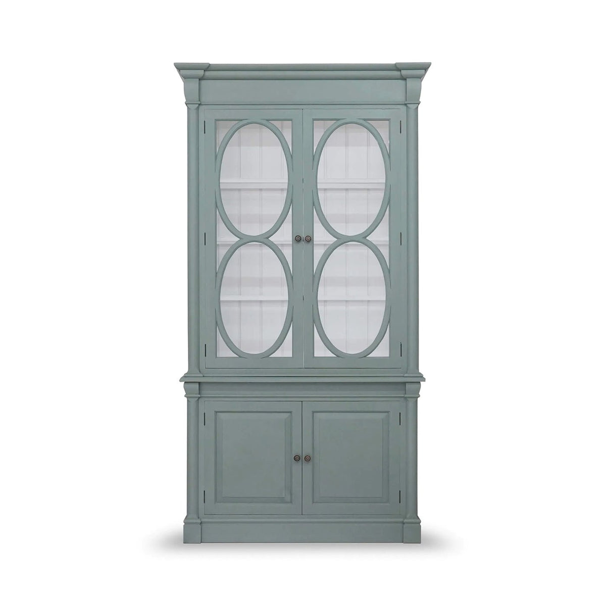 Small French Provincial Bookcase - Green Smoke - English Georgian America