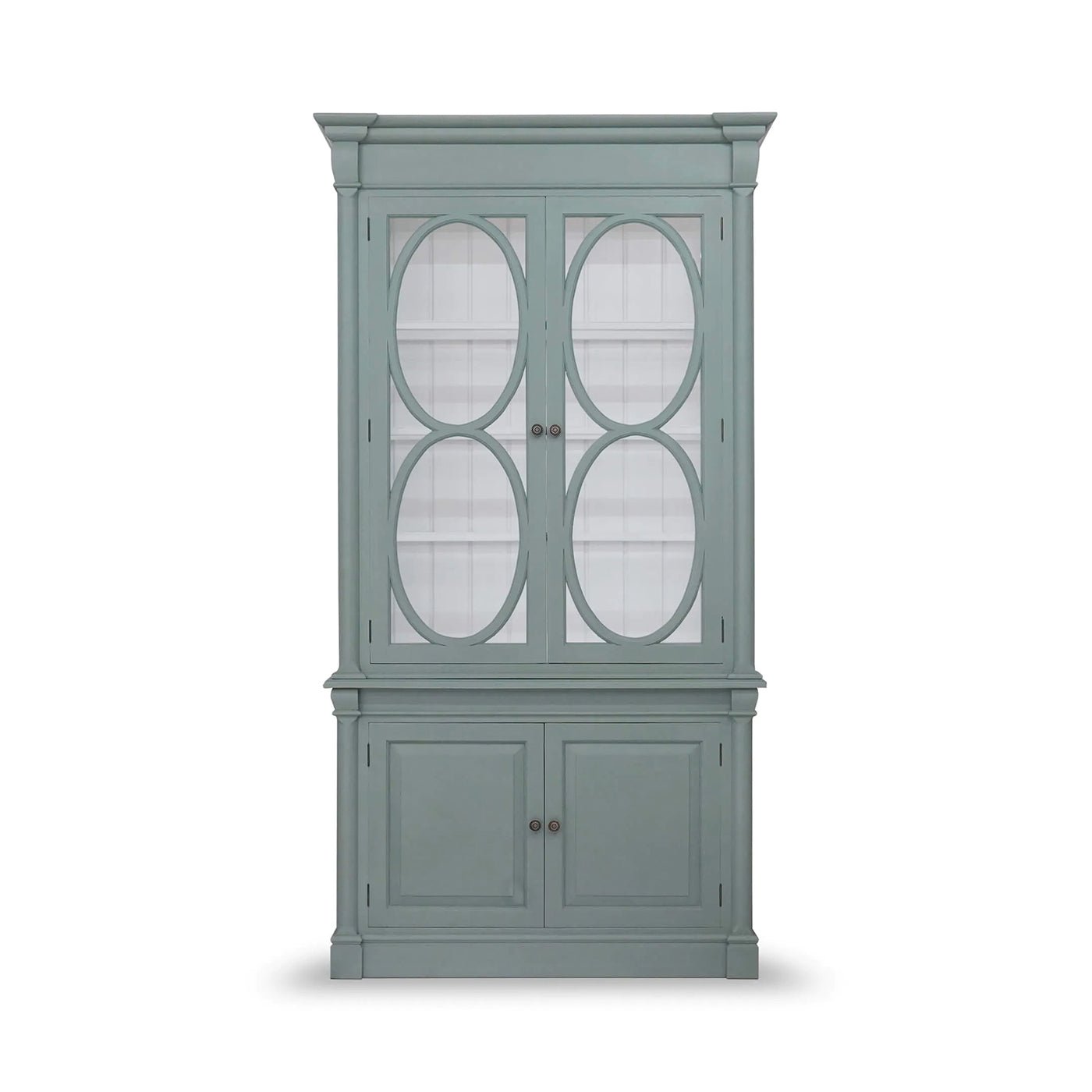 Small French Provincial Bookcase - Green Smoke - English Georgian America