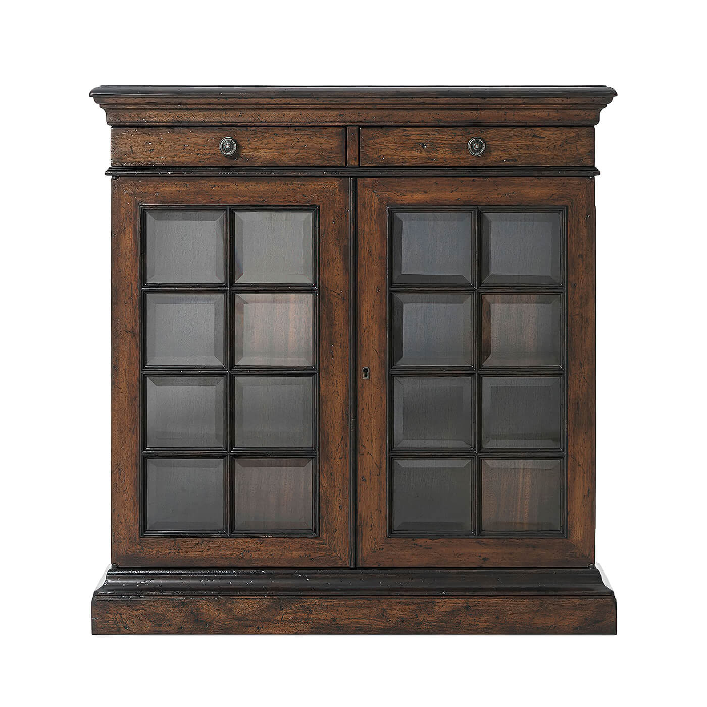 Small French Provincial Glass Door Cabinet - English Georgian America