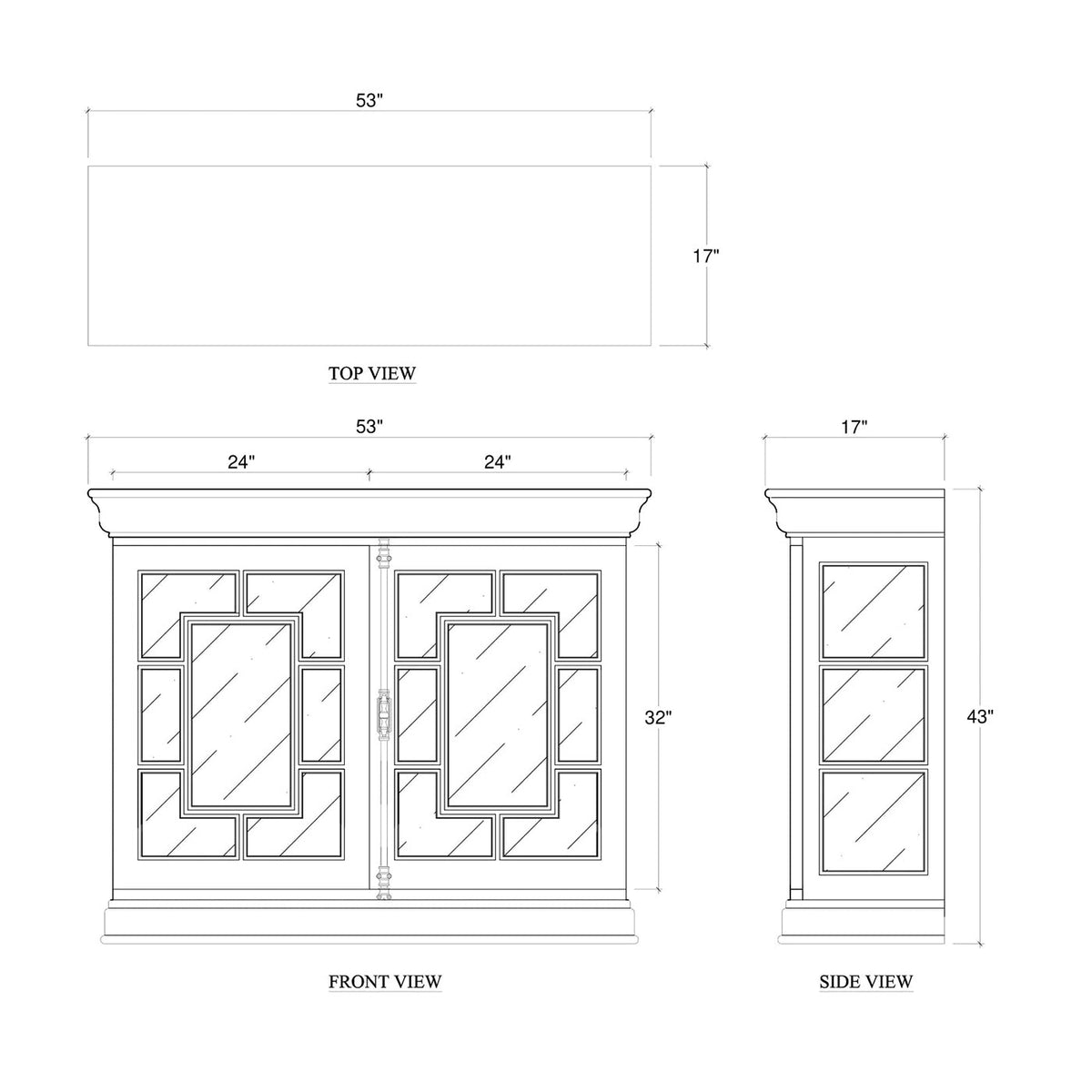 Small French Provincial White Credenza - English Georgian America