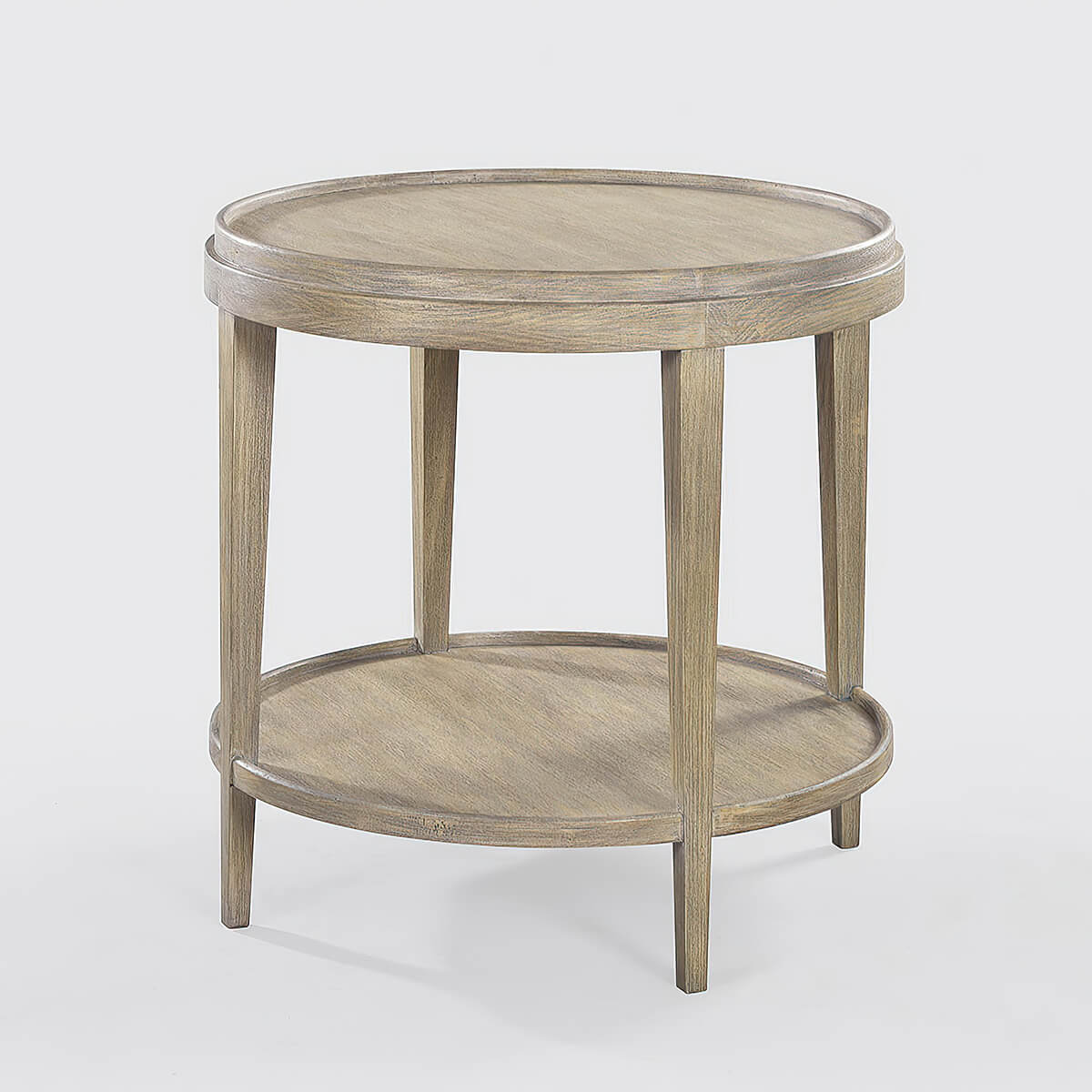 Small Greyed Classic Round End Table - English Georgian America