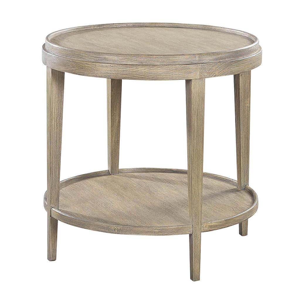 Small Greyed Classic Round End Table - English Georgian America