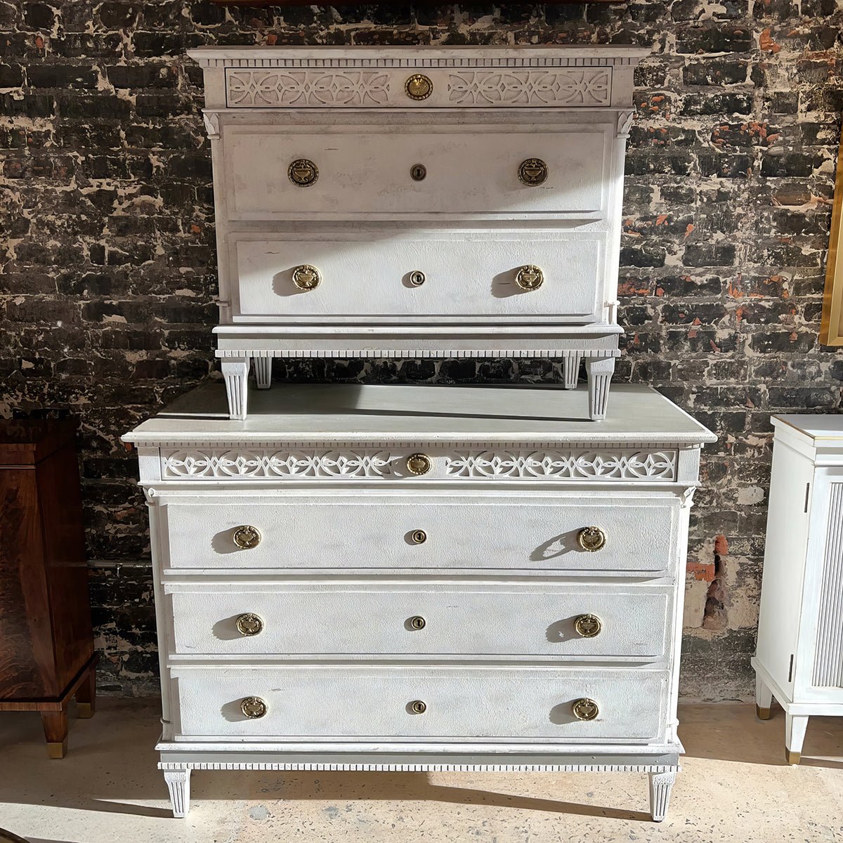 Small Gustavian Style Bedside Chest - English Georgian America
