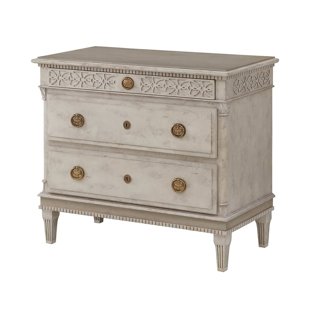 Small Gustavian Style Bedside Chest - English Georgian America