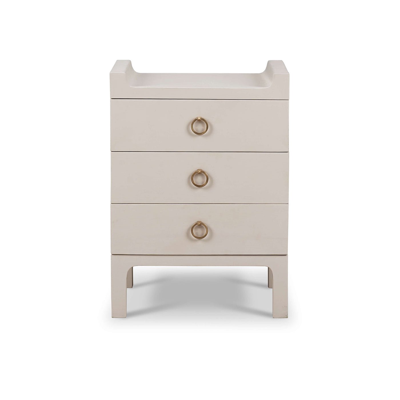 Small Linen Wrapped Modern Scandinavian Nightstand - English Georgian America