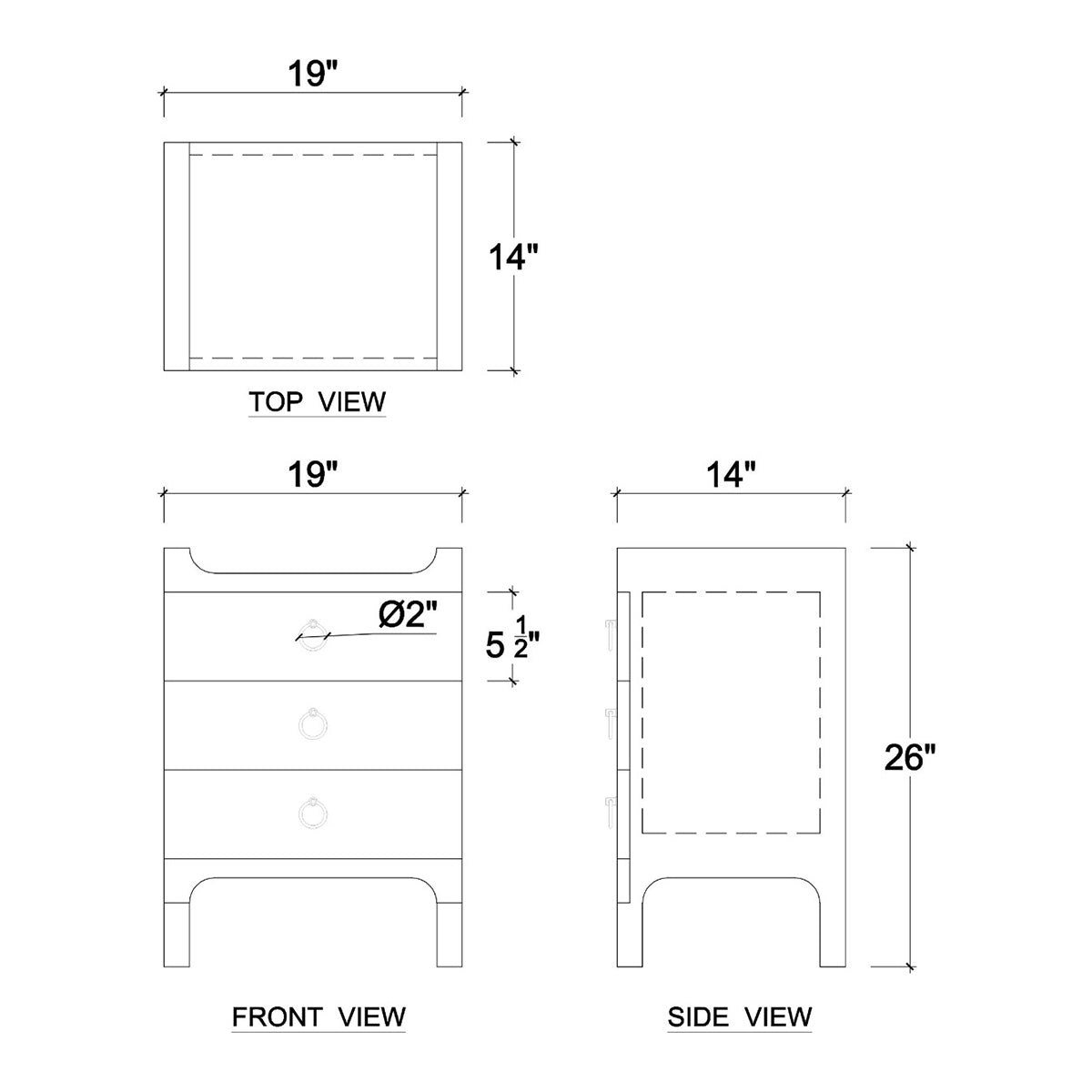 Small Linen Wrapped Modern Scandinavian Nightstand - English Georgian America