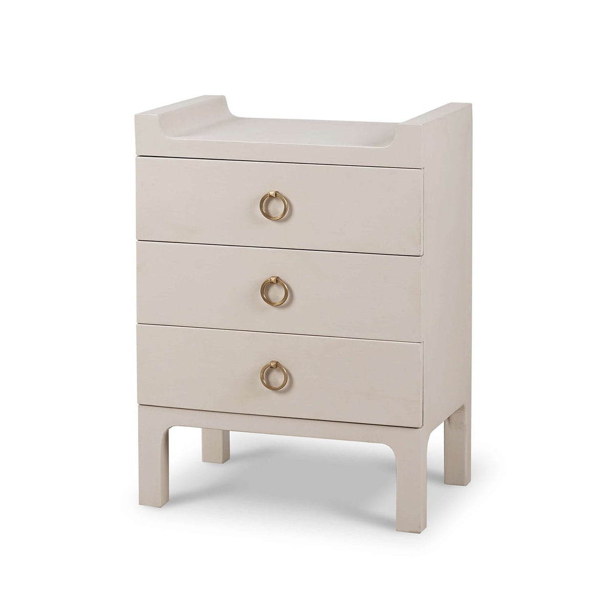 Small Linen Wrapped Modern Scandinavian Nightstand - English Georgian America