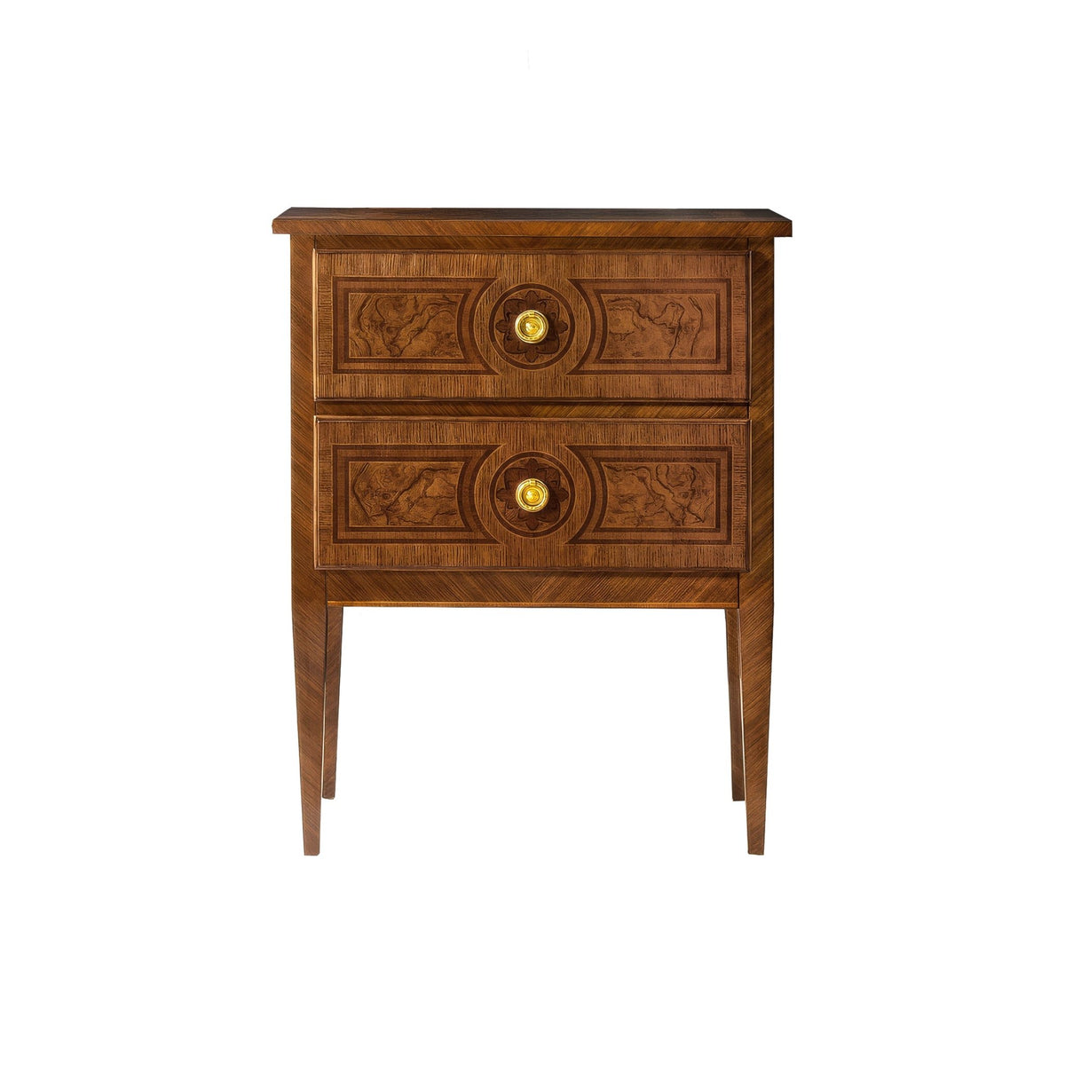 Small Louis XVI Style Burl Nightstand - English Georgian America