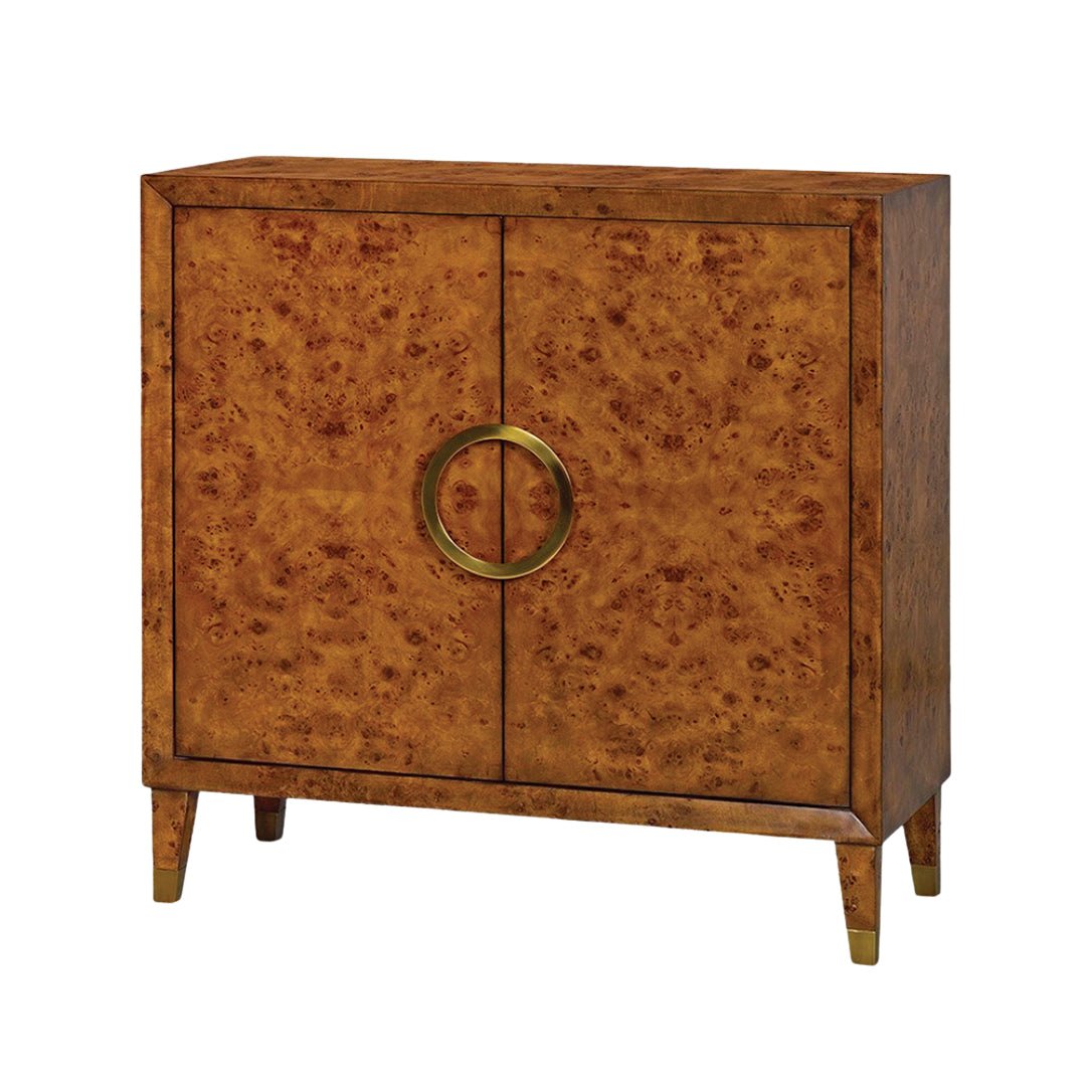 Small Mid - Century Burl Cabinet - English Georgian America