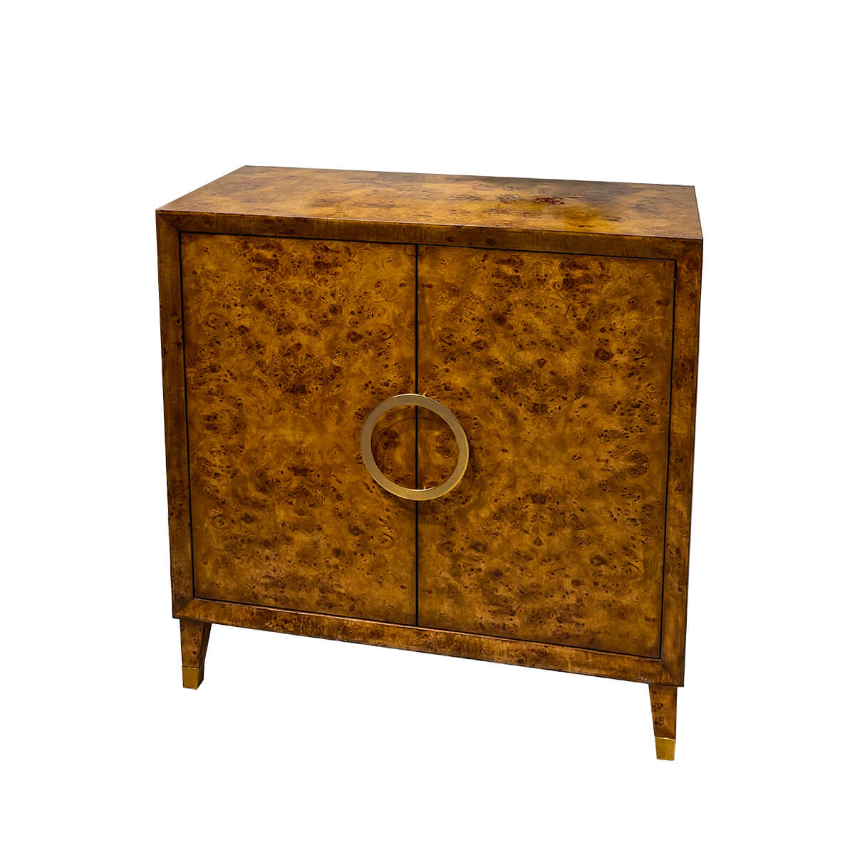 Small Mid-Century Burl Cabinet - English Georgian America