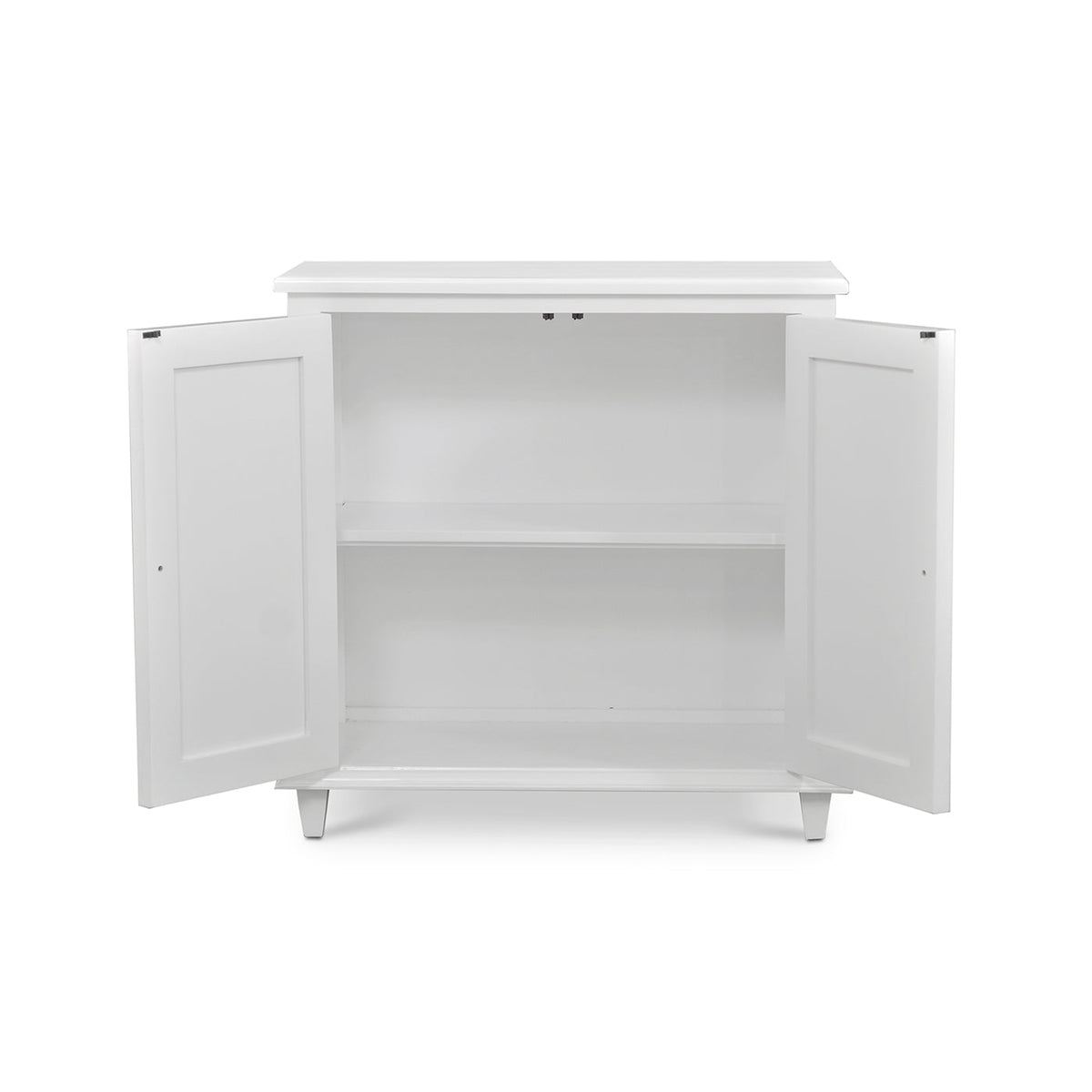 Small Mid Century Cabinet - True White Finish - English Georgian America