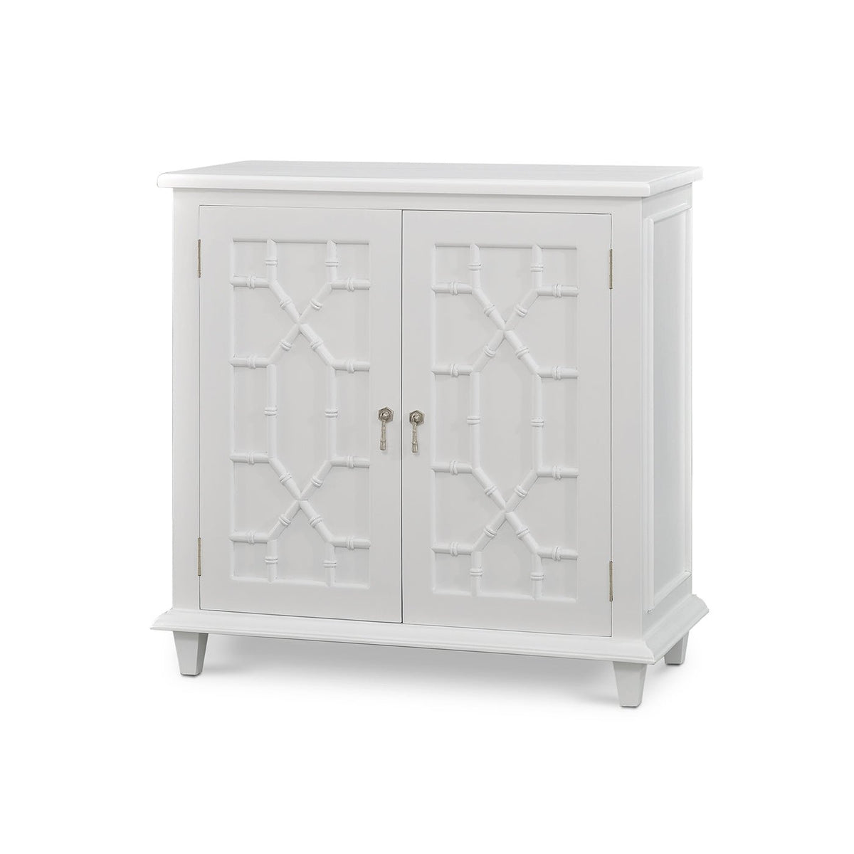 Small Mid Century Cabinet - True White Finish - English Georgian America