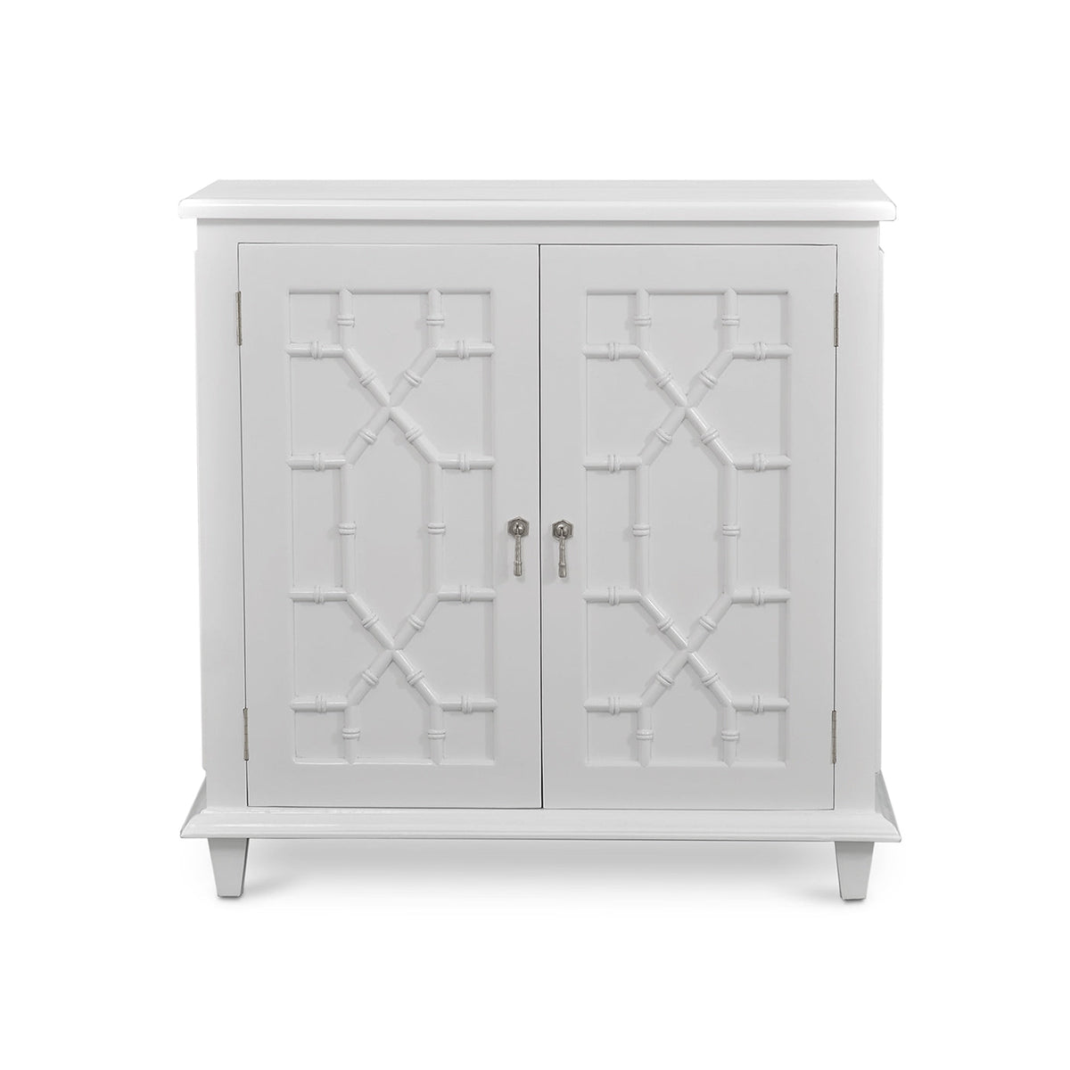 Small Mid Century Cabinet - True White Finish - English Georgian America