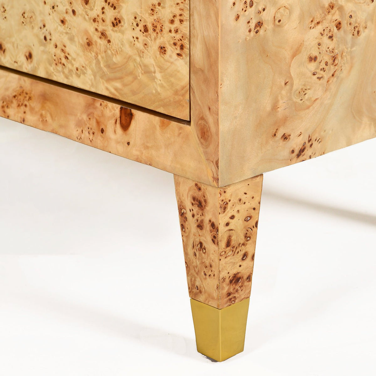 Small Mid - Century Light Burl Cabinet - English Georgian America