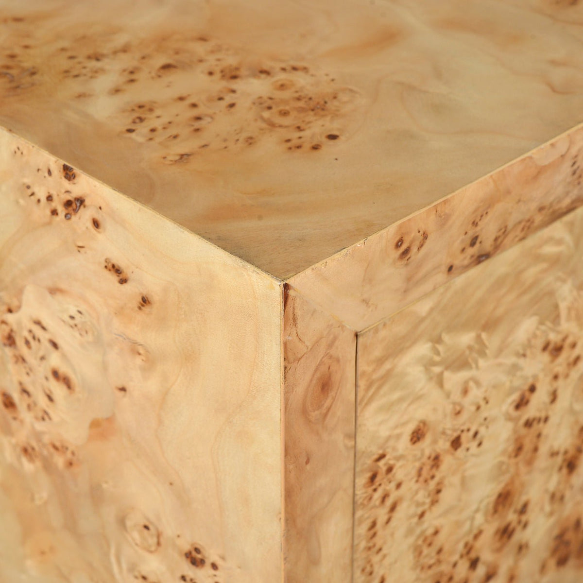 Small Mid - Century Light Burl Cabinet - English Georgian America