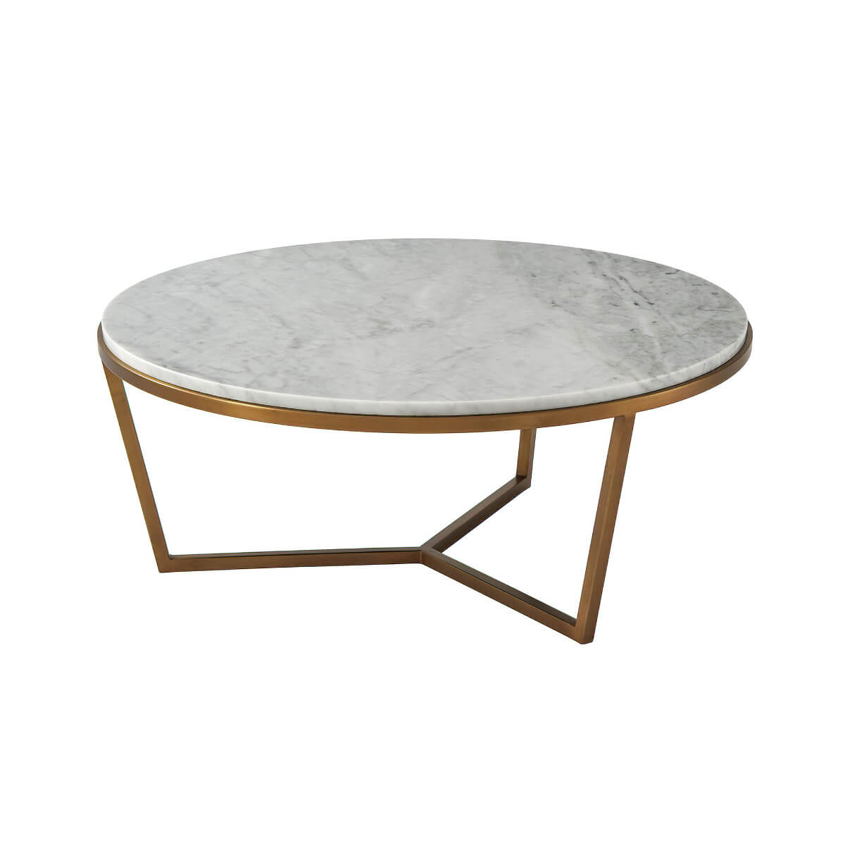 Small Modern Marble Top Cocktail Table - English Georgian America