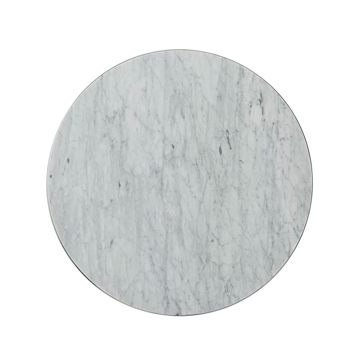 Small Modern Marble Top Cocktail Table - Nickel - English Georgian America