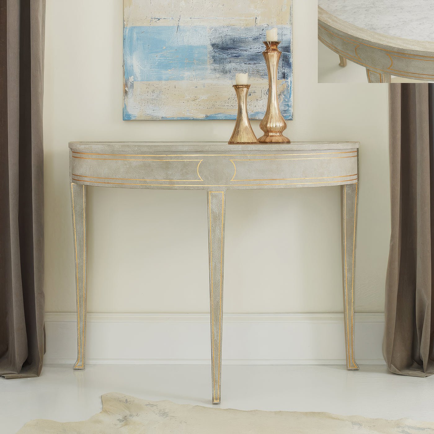 Small Swedish Painted Console Table - English Georgian America