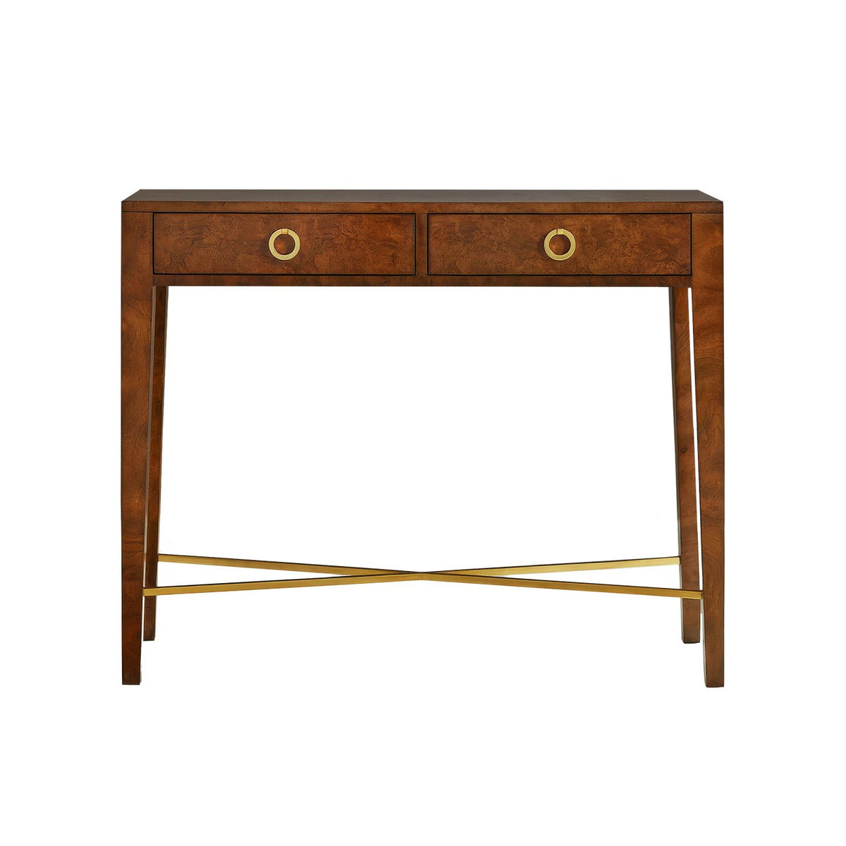 Small Walnut Burl Console Table - English Georgian America