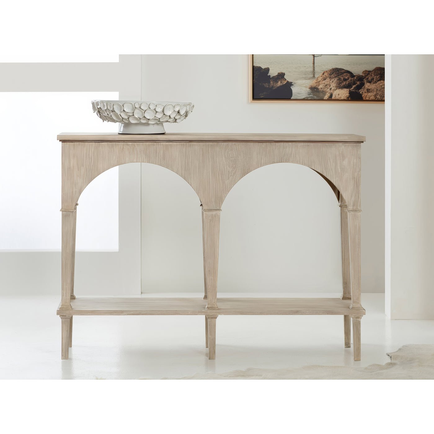 Small Whitewash Console Table - English Georgian America