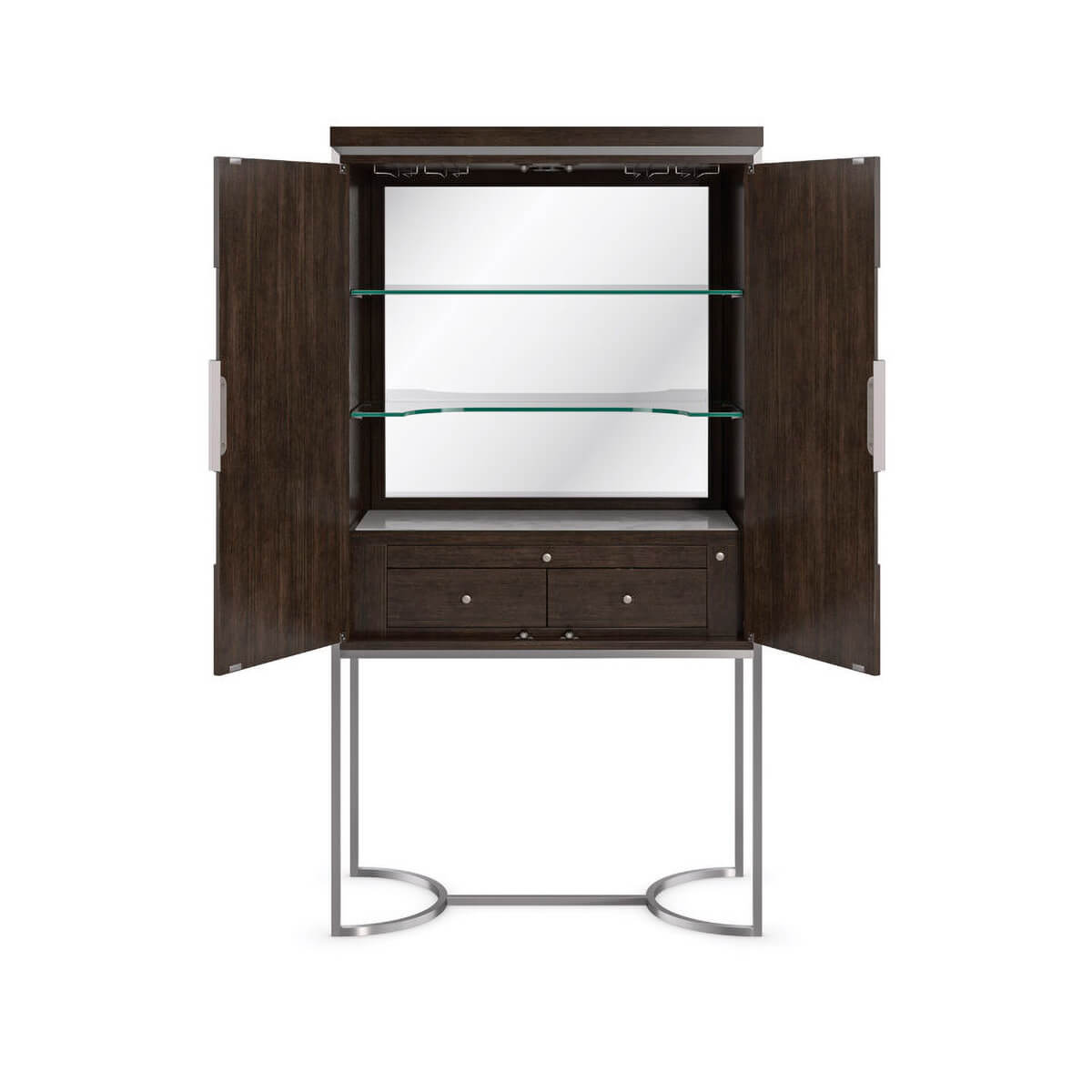 Smoked Modern Bar Cabinet - English Georgian America