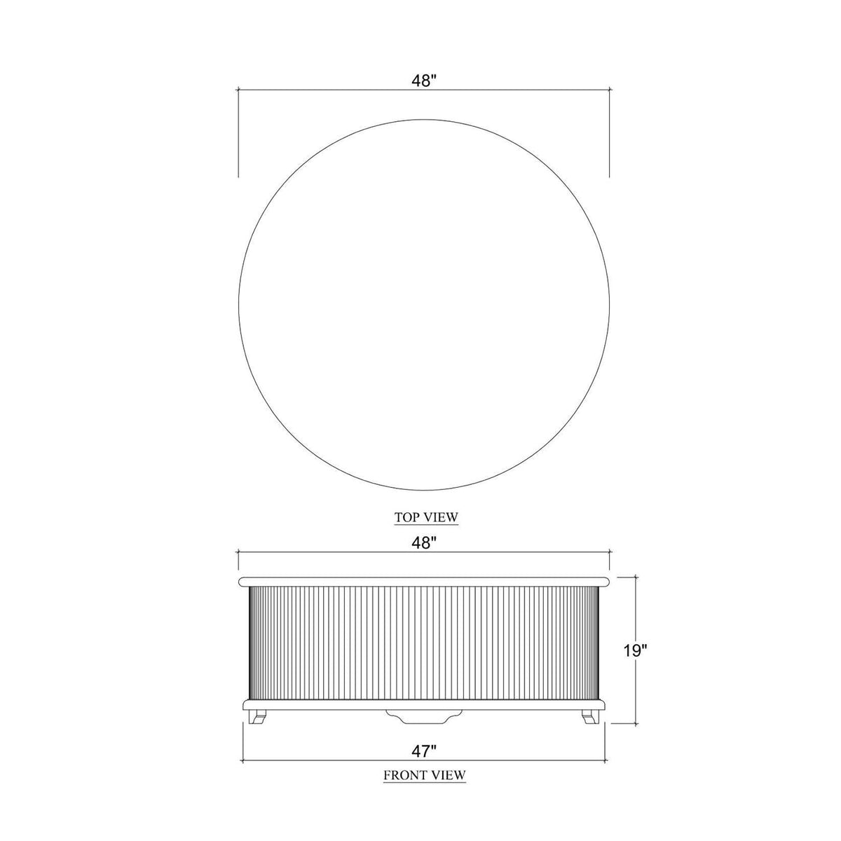 Solid Wood Round Coffee Table - English Georgian America