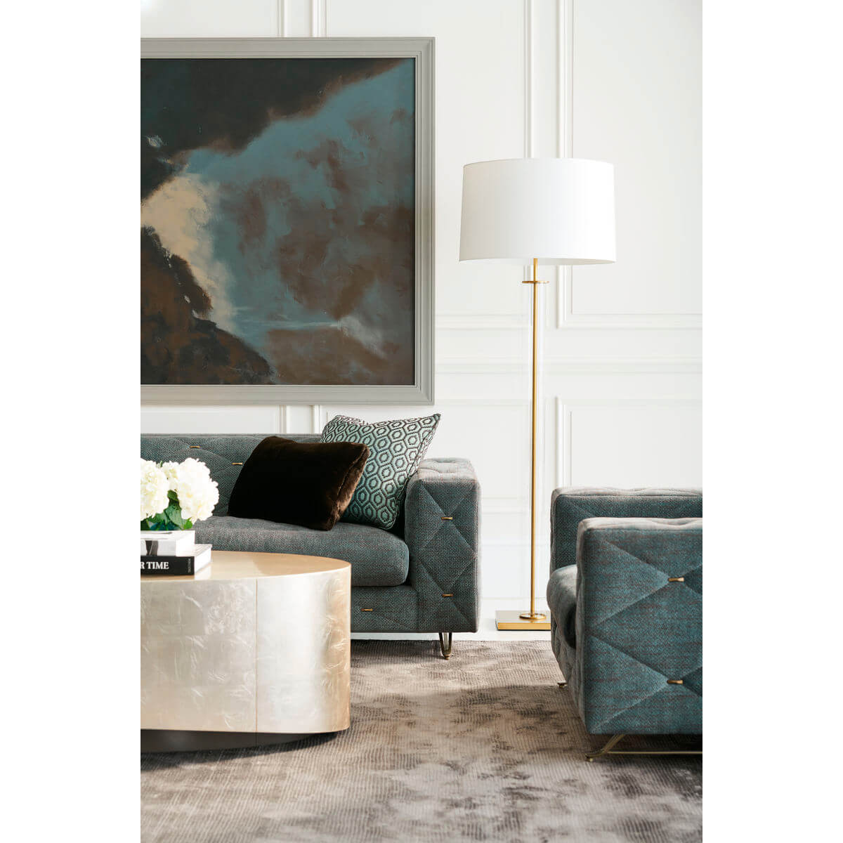 Sparkle Modern Oval Coffee Table - English Georgian America