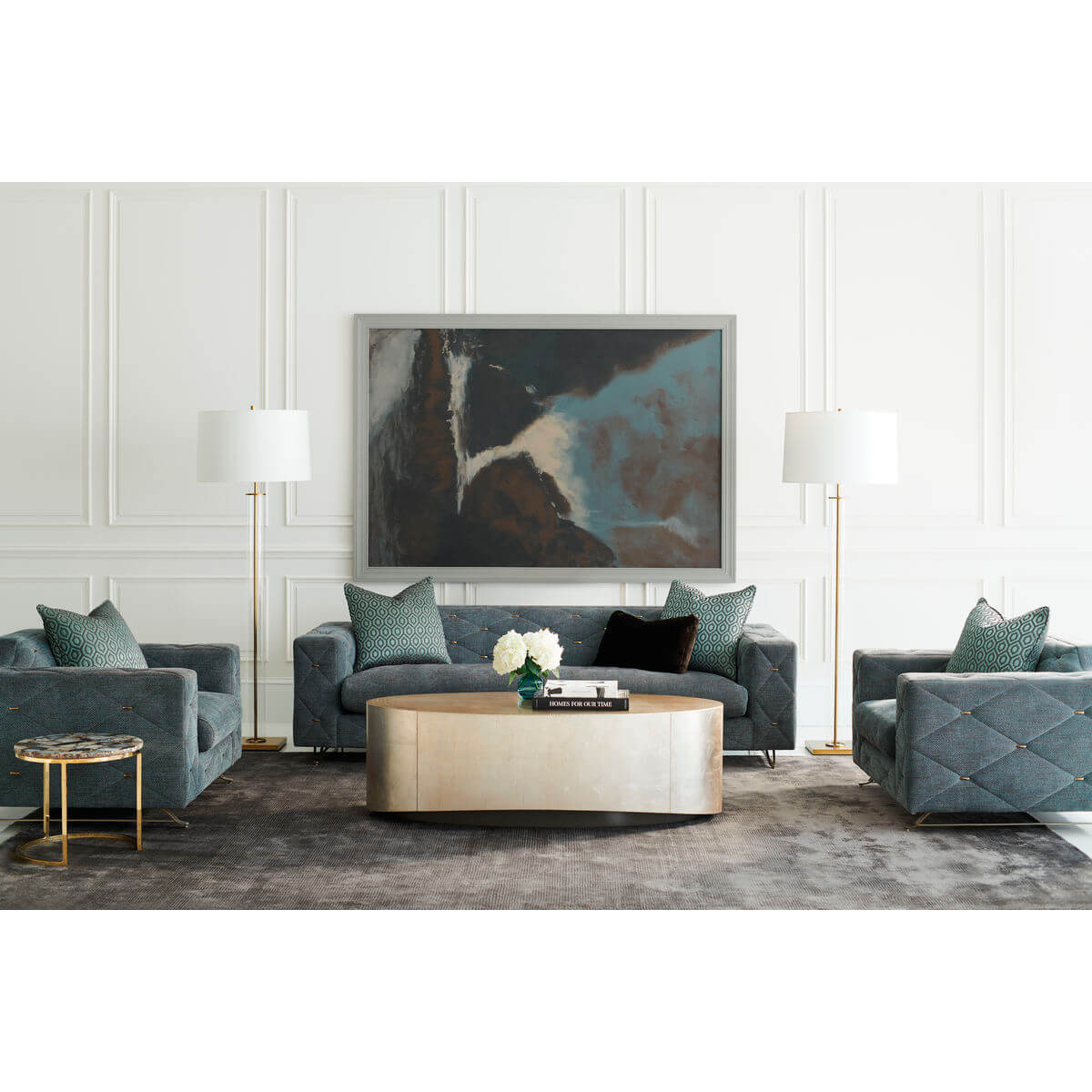 Sparkle Modern Oval Coffee Table - English Georgian America