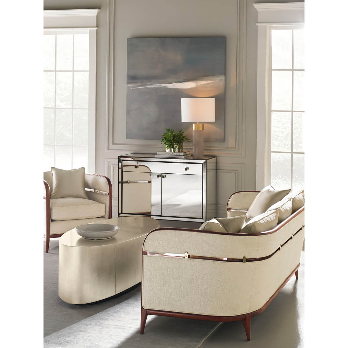 Sparkle Modern Oval Coffee Table - English Georgian America