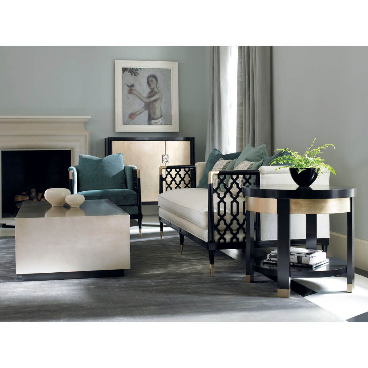 Sparkle Modern Rectangular Coffee Table - English Georgian America