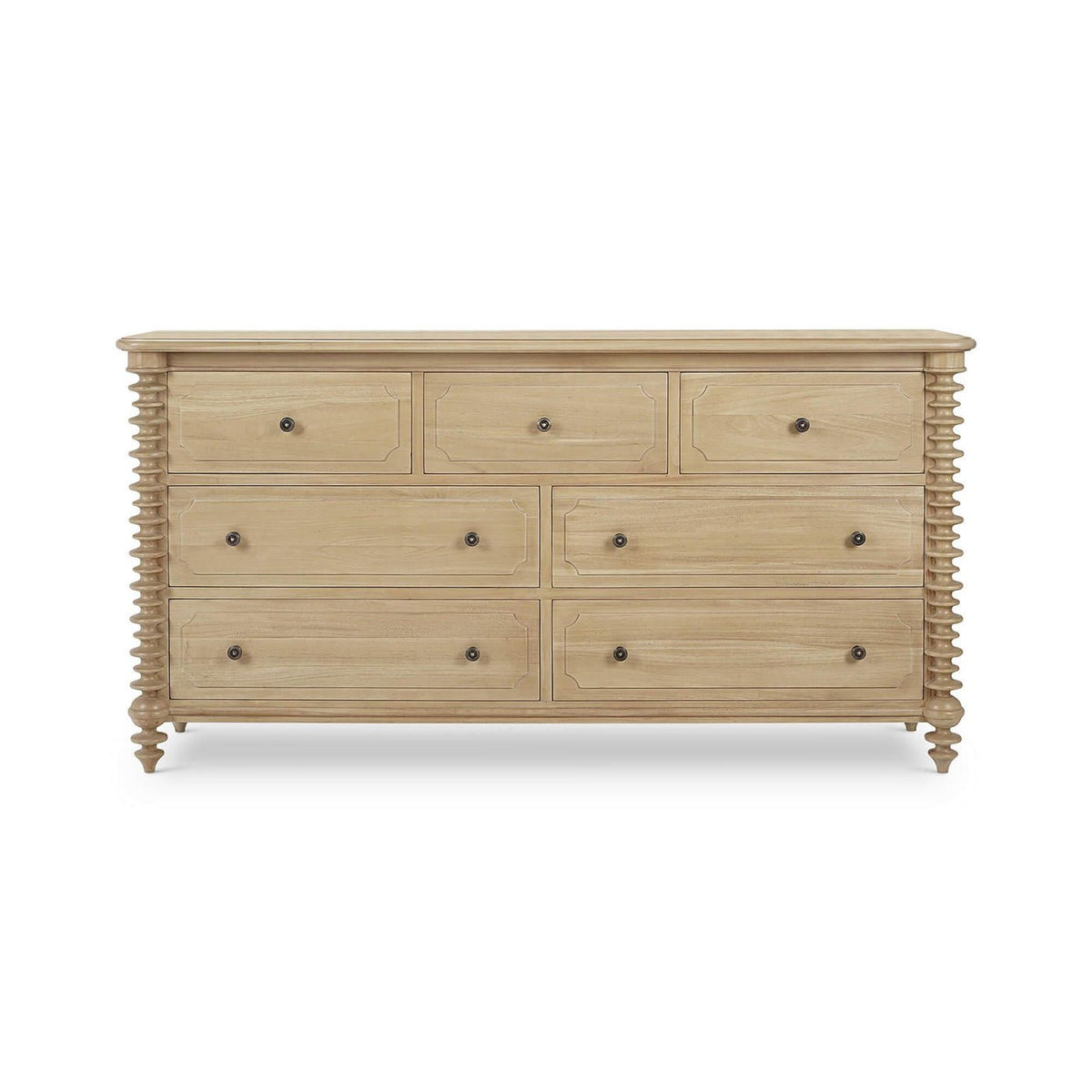 Spool - Turned Light Wood Dresser - English Georgian America