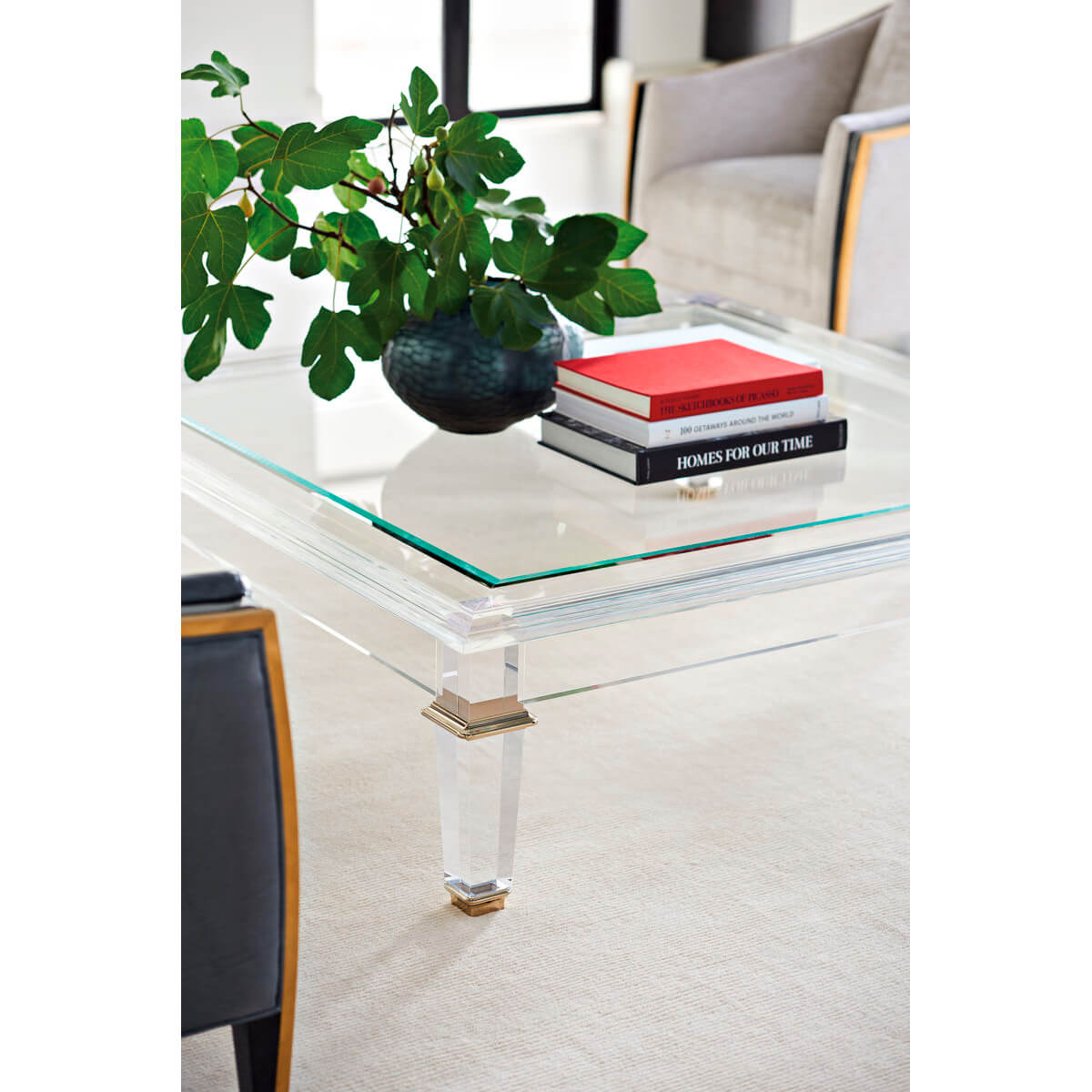 Square Acrylic Coffee Table - English Georgian America