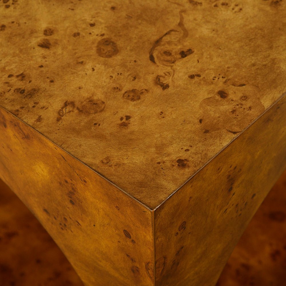 Square Burl Wood Side Table - English Georgian America