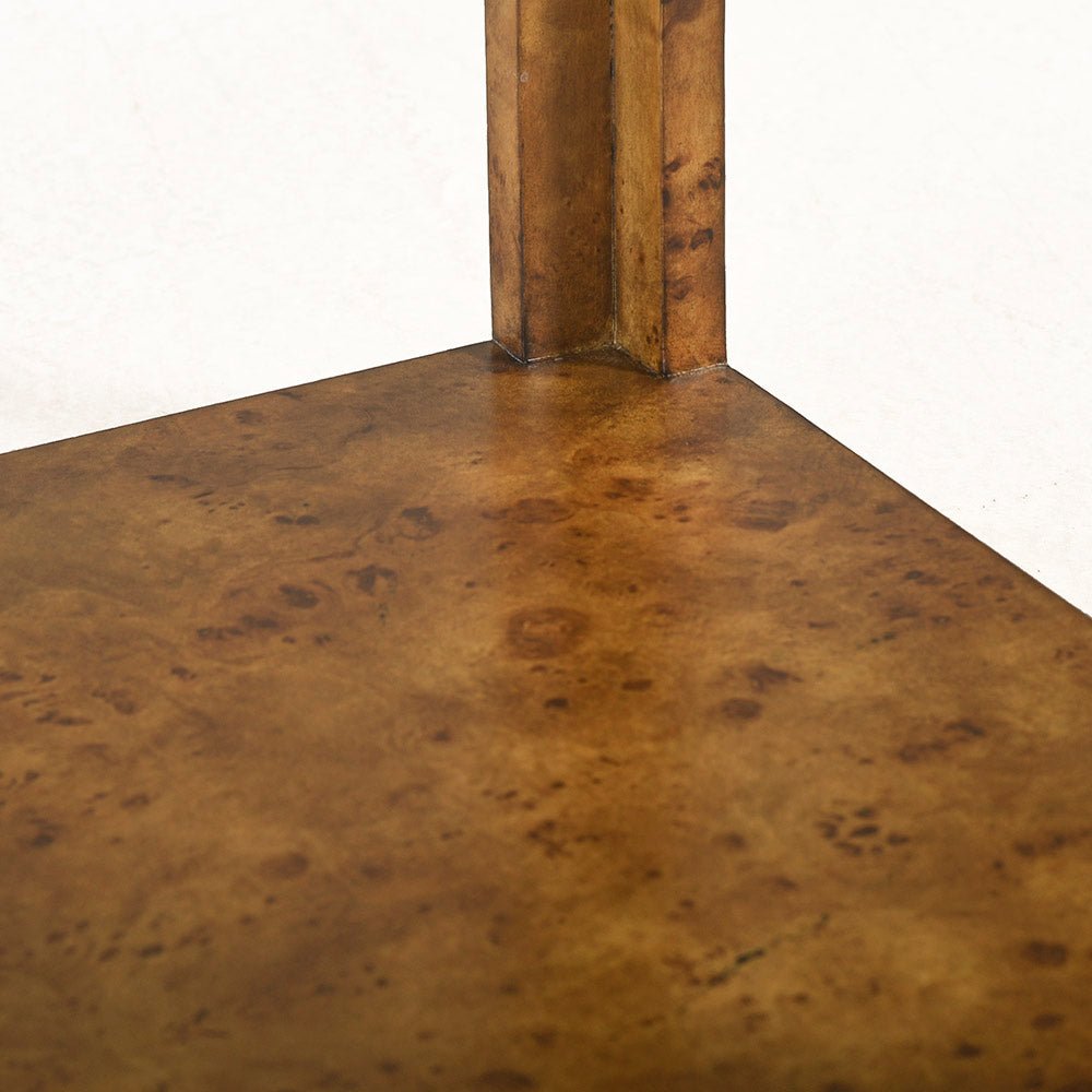 Square Burl Wood Side Table - English Georgian America