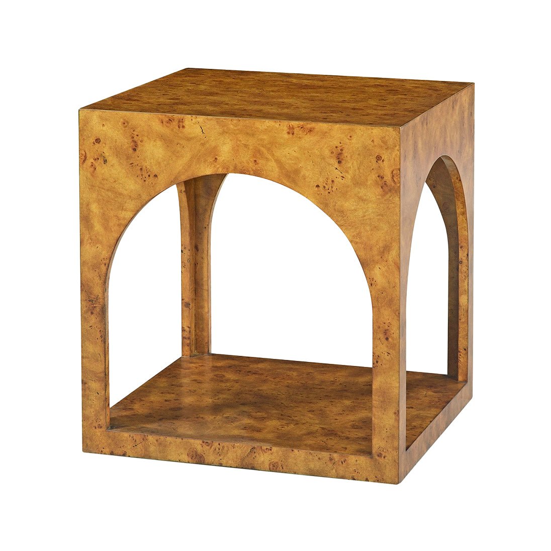 Square Burl Wood Side Table - English Georgian America