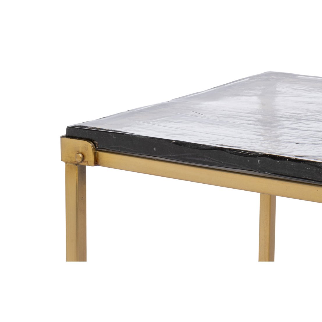 Square Contemporary End Table - Brass Finish - English Georgian America