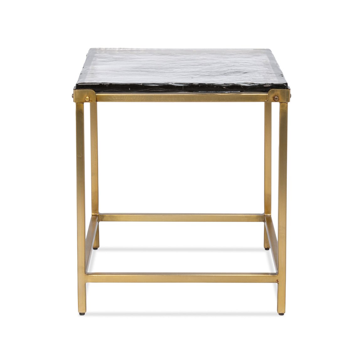 Square Contemporary End Table - Brass Finish - English Georgian America
