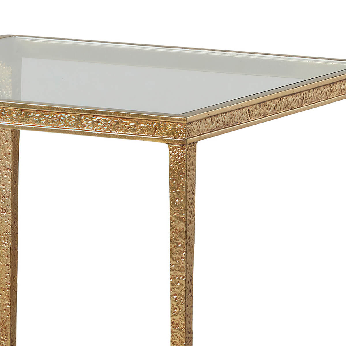 Square Gilt Textured End Table - English Georgian America
