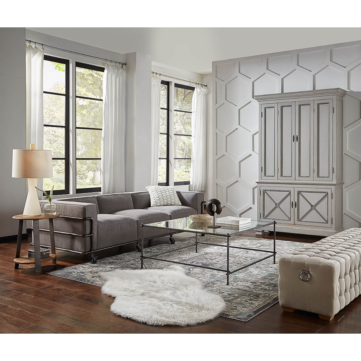 Square Industrial Coffee Table - English Georgian America