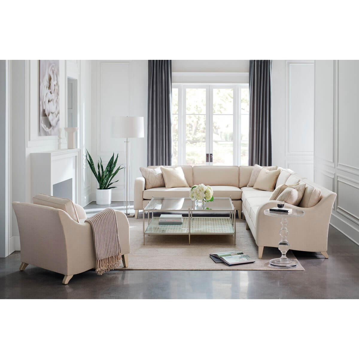 Square Luxury Modern Coffee Table - English Georgian America