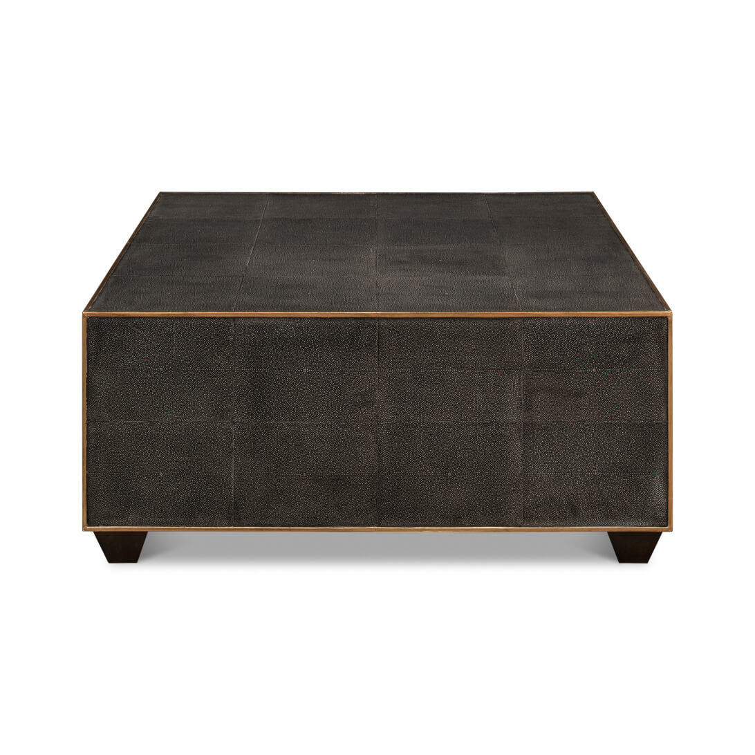 Square Mid Century Leather Cocktail Table - English Georgian America