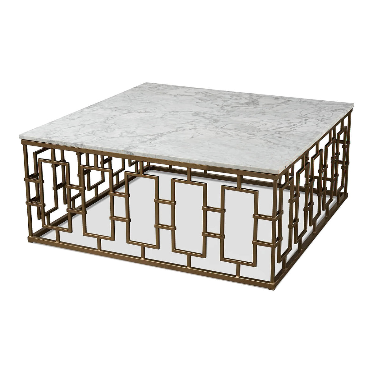 Square Mid Century Marble Top Coffee Table - English Georgian America