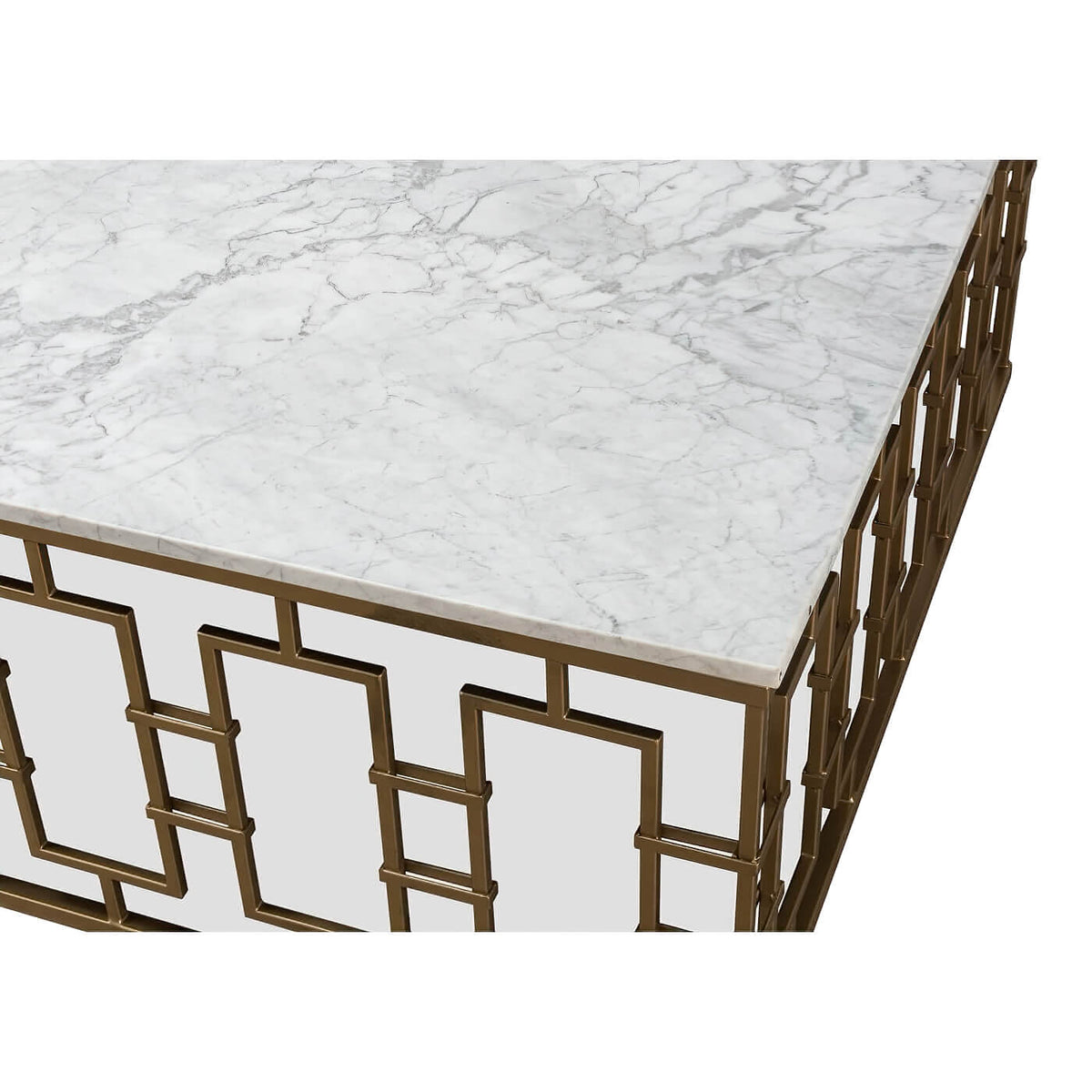Square Mid Century Marble Top Coffee Table - English Georgian America