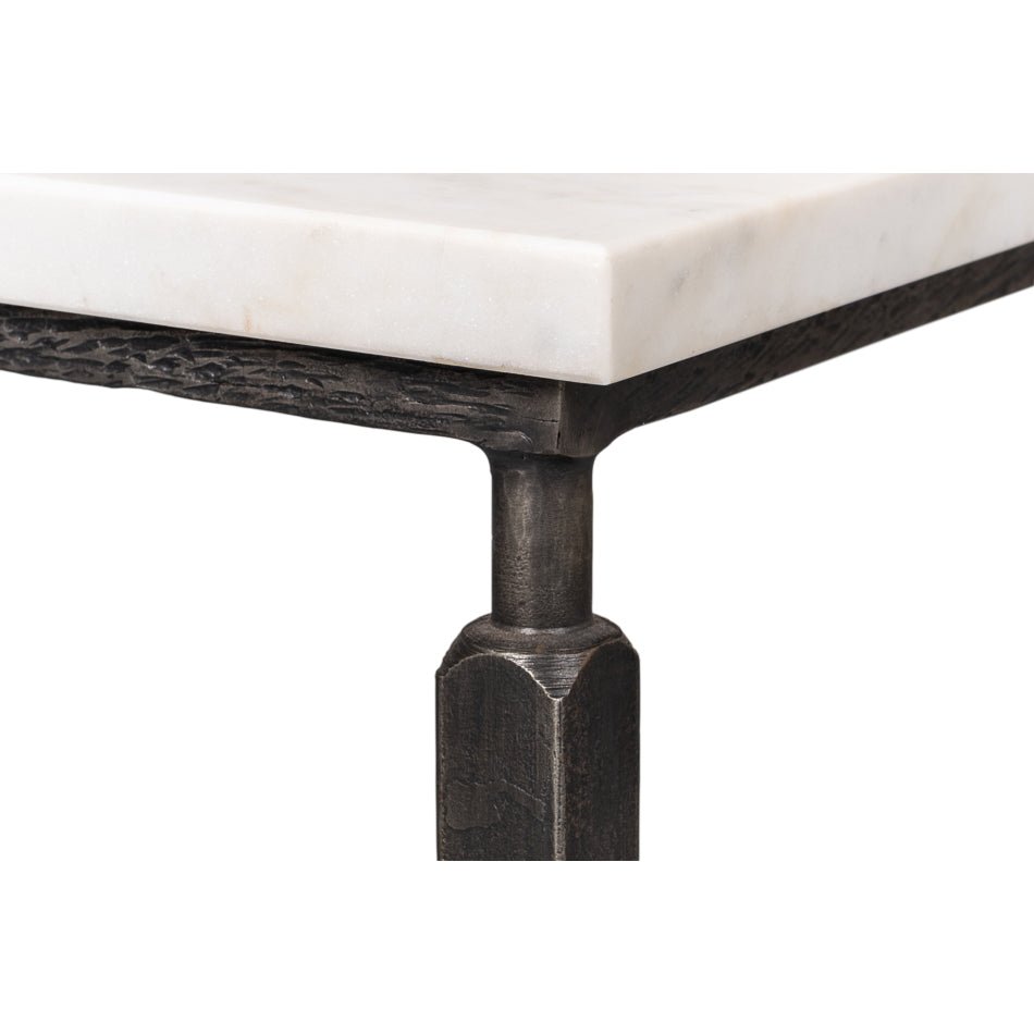 Square Minimalist Marble Top Coffee Table - English Georgian America