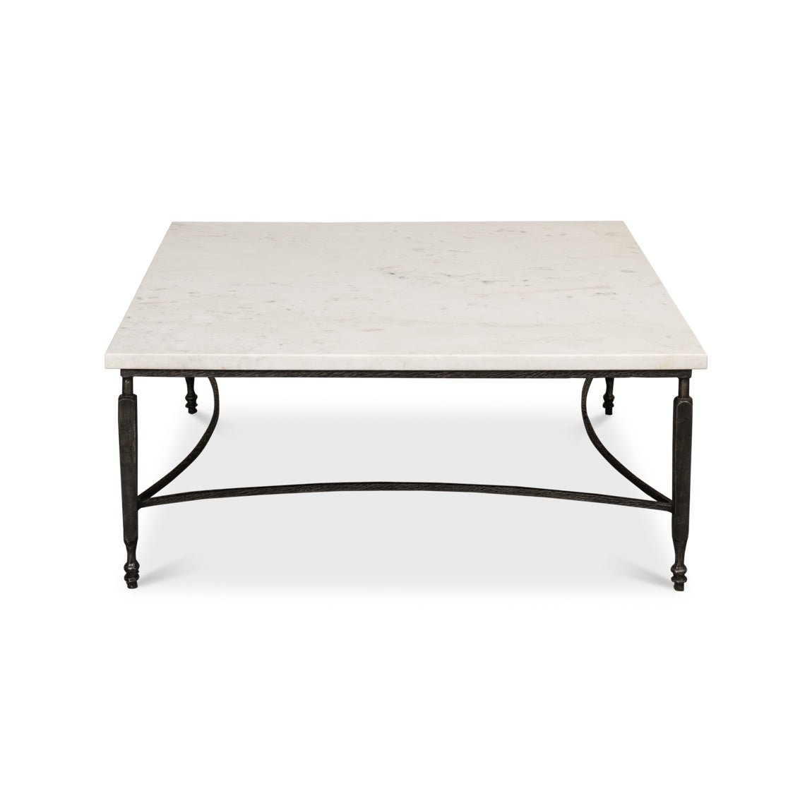 Square Minimalist Marble Top Coffee Table - English Georgian America