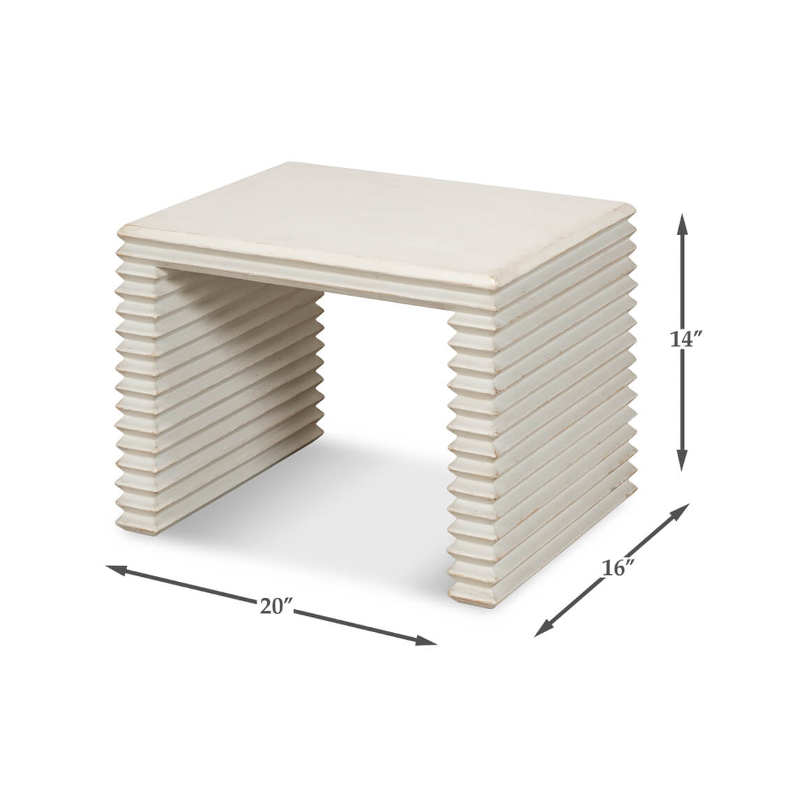 Stacked Antique White Painted Stool - English Georgian America