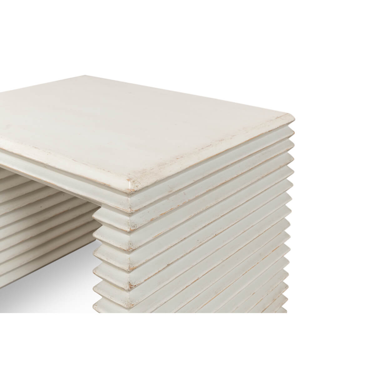 Stacked Antique White Painted Stool - English Georgian America