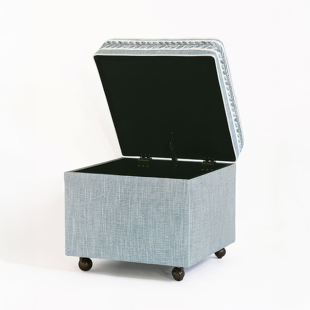 Storage Ottoman Cube - Sky Blue - English Georgian America