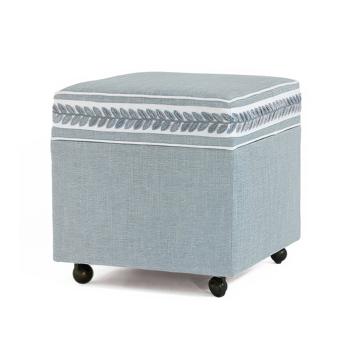 Storage Ottoman Cube - Sky Blue - English Georgian America