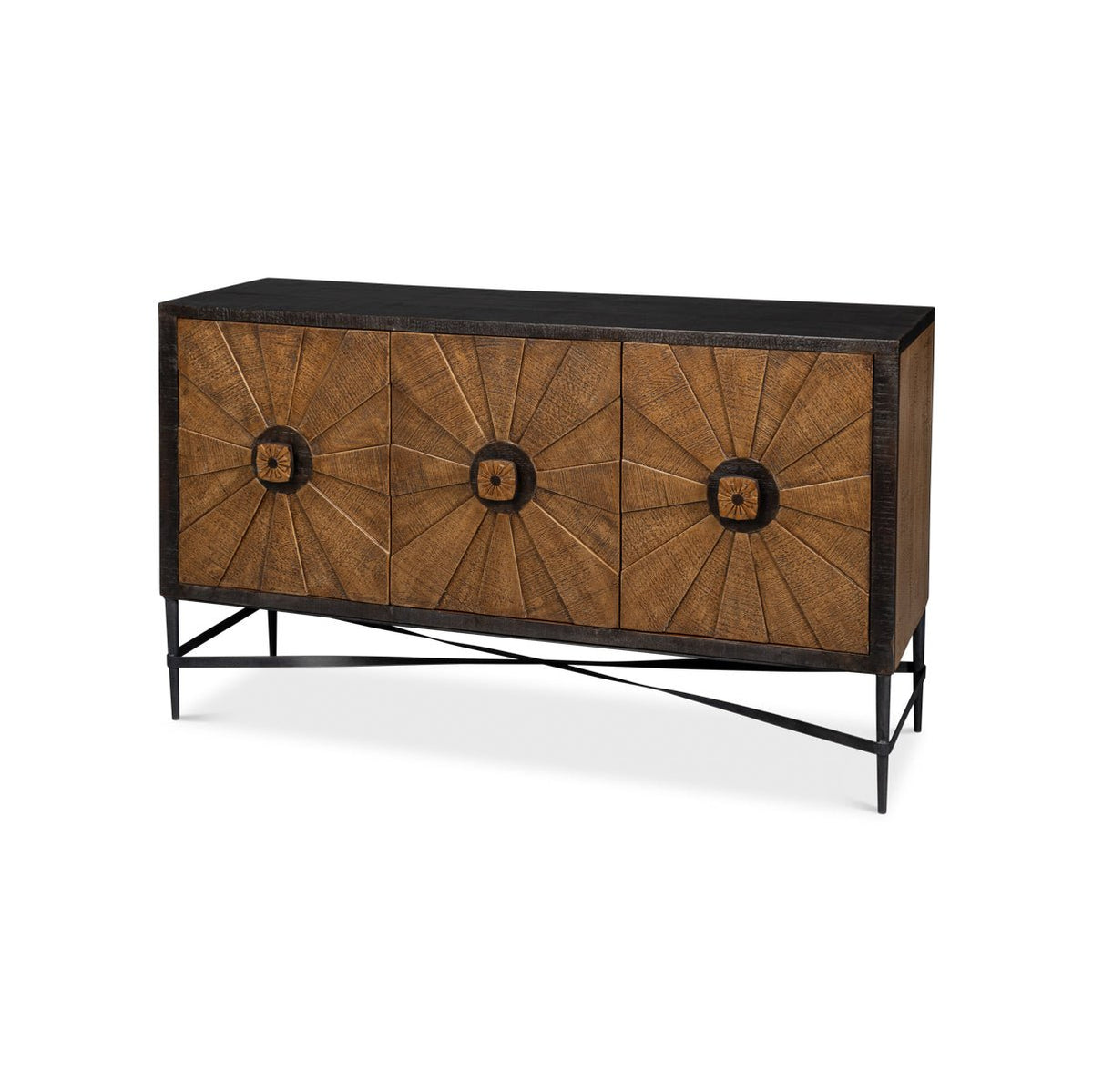 Sunburst Rustic Buffet Sideboard - English Georgian America